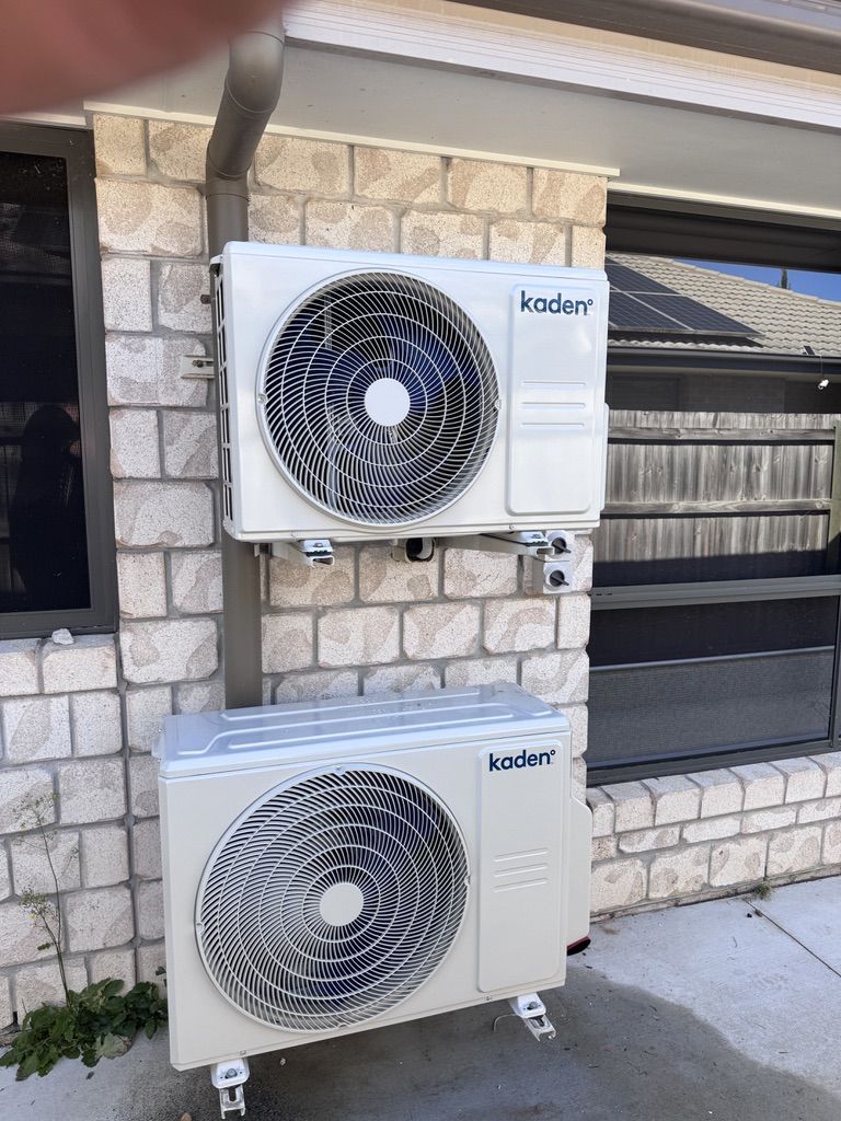 Two professionally installed Kaden outdoor air-conditioning units